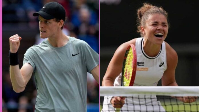 Jannik Sinner And Jasmine Paolini Tennis Match