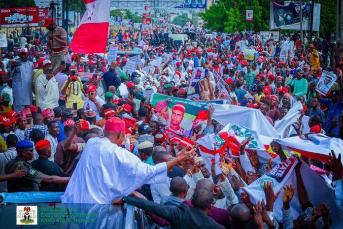 Abba Yusuf Welcoming Crowd In Kano