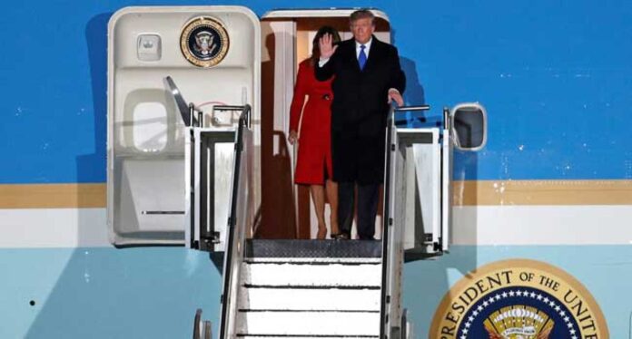 Trump Air Force One Nato Summit