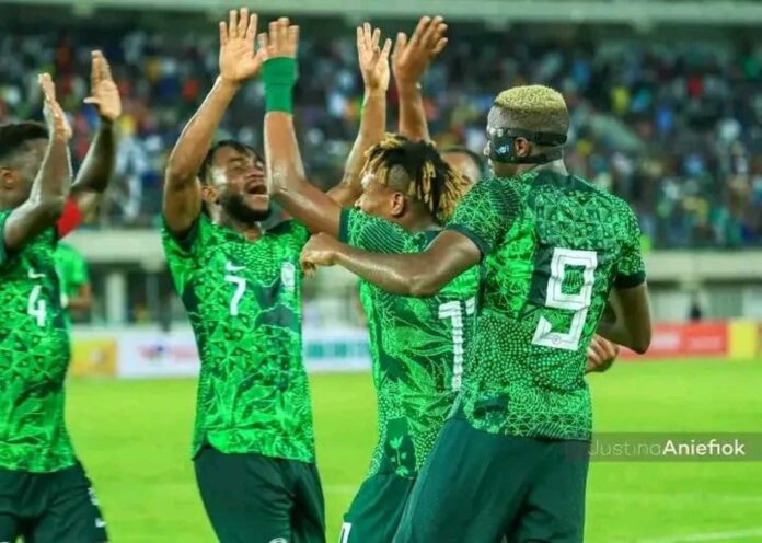 Super Eagles Players Celebrating At Afcon