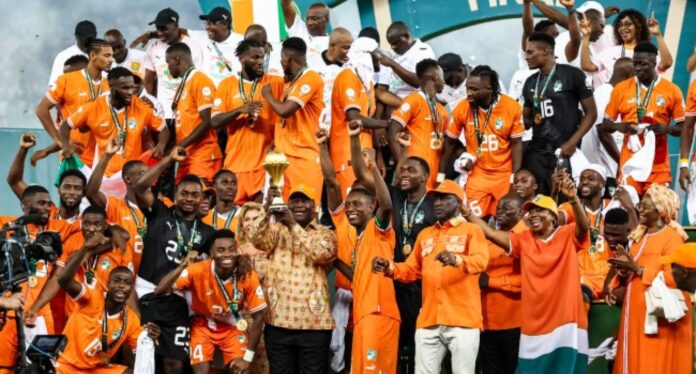 Ivory Coast Football Team Celebrating Victory