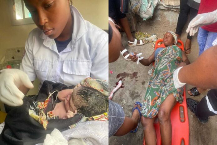 Woman Giving Birth On Street