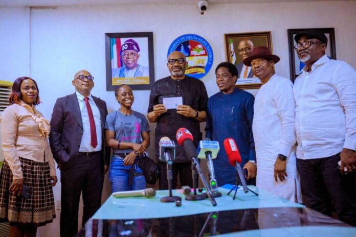 Delta State Government Cancer Cheque Presentation