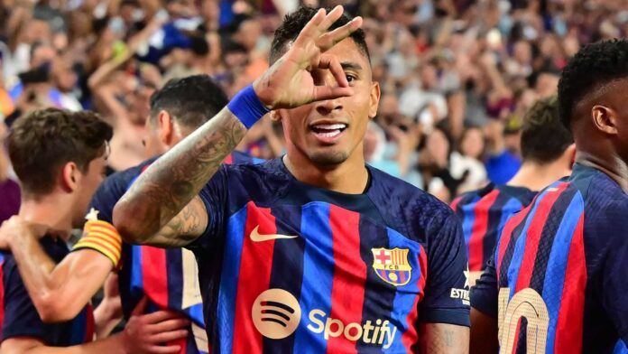 Raphinha Scoring Against Real Madrid