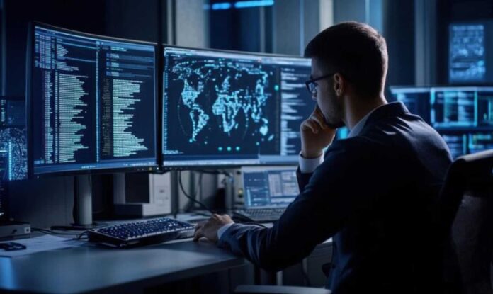 Ai Cybersecurity Expert Analyzing Ransomware Attack Data