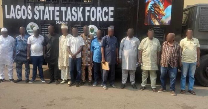 Lagos Task Force Officers Arresting Suspects On Highway