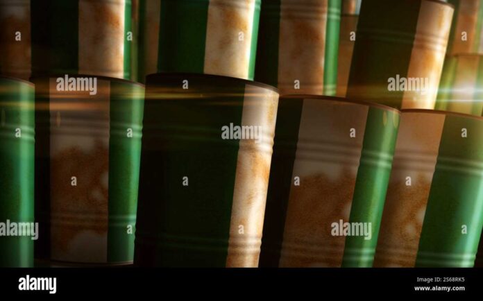 Nigerian Fuel Pump And Oil Barrels