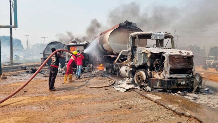 Overturned Fuel Tanker Ibadan Nigeria