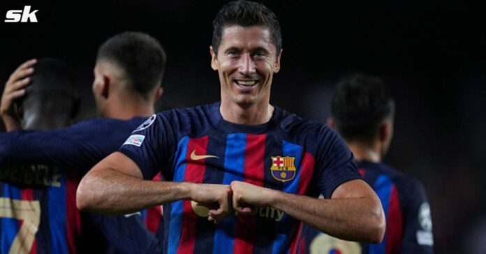 Robert Lewandowski Barcelona Goal Celebration