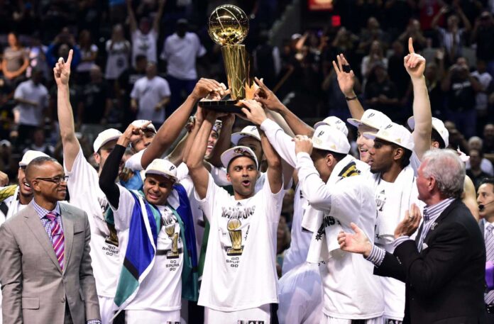 San Antonio Spurs Team Celebrating Victory